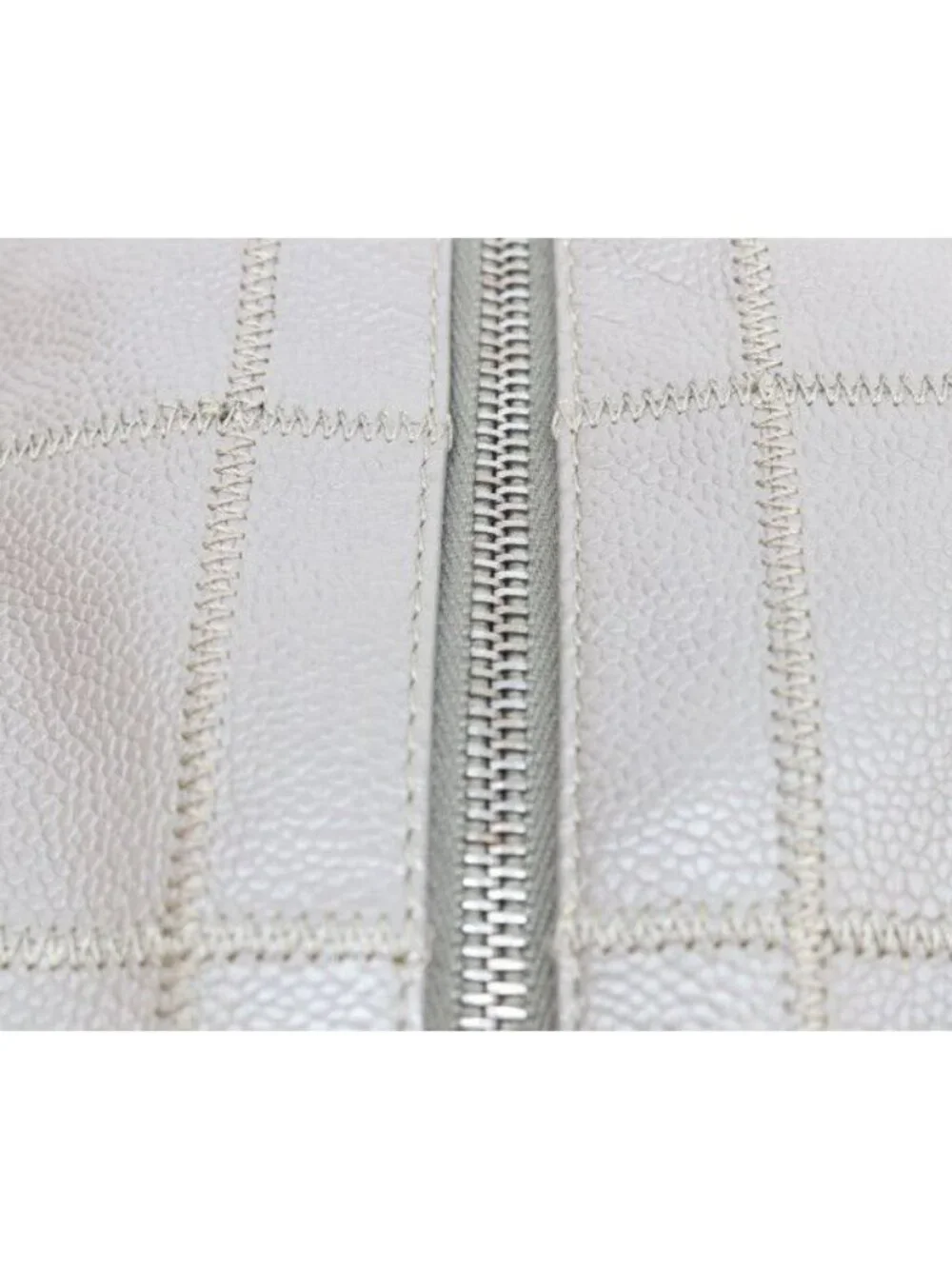 Chanel Gray Caviar Leather Chocolate Bar Mini Boston